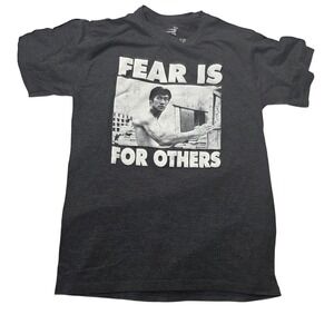 Bruce Lee Fear Is For Others Shirt Mens Small Black Martial Arts Graphic Tee